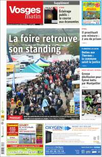 Portada de Vosges Matin (Francia)