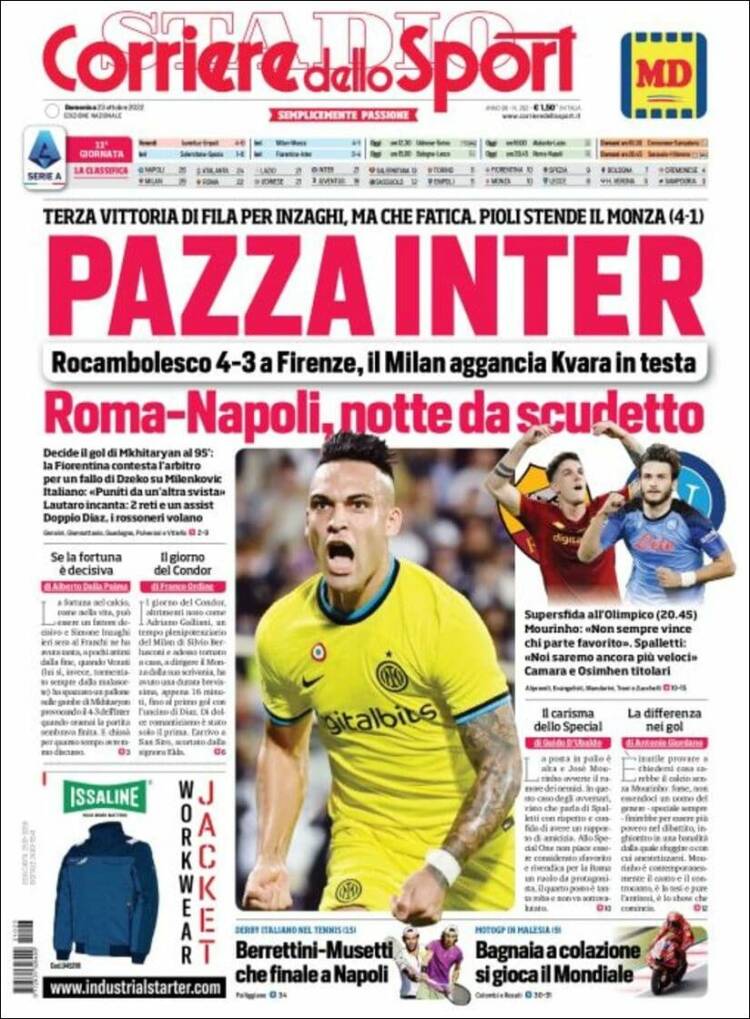 Portada de Corriere dello Sport (Italia)
