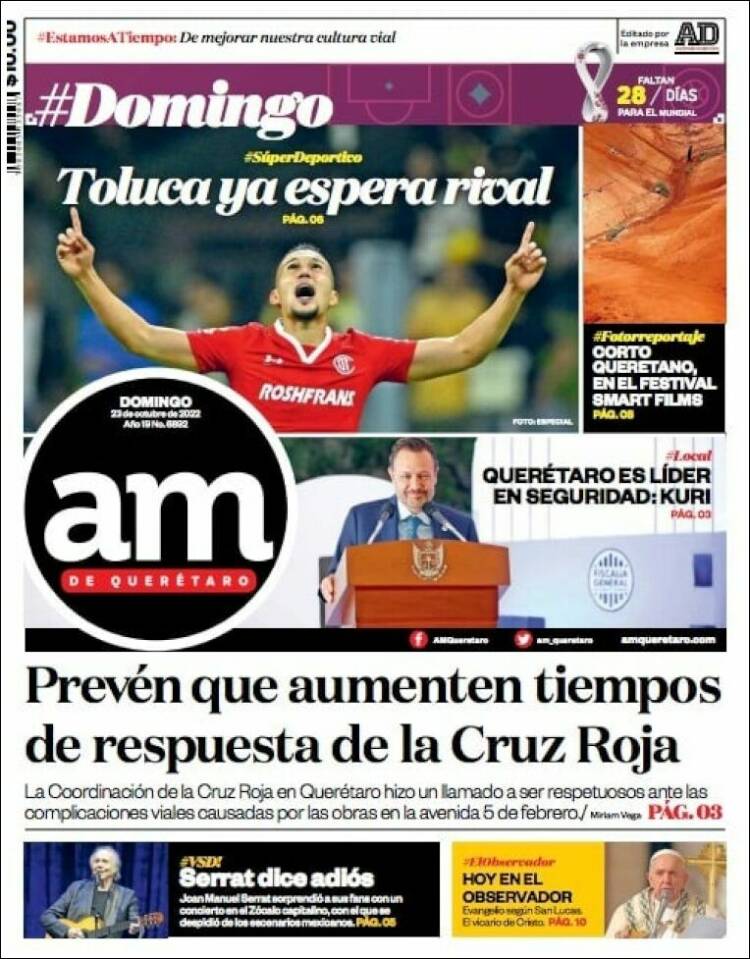 Portada de A.M. Querétaro (México)