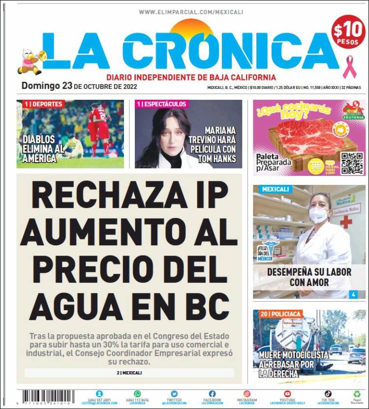 Portada de La Crónica de Baja California (México)