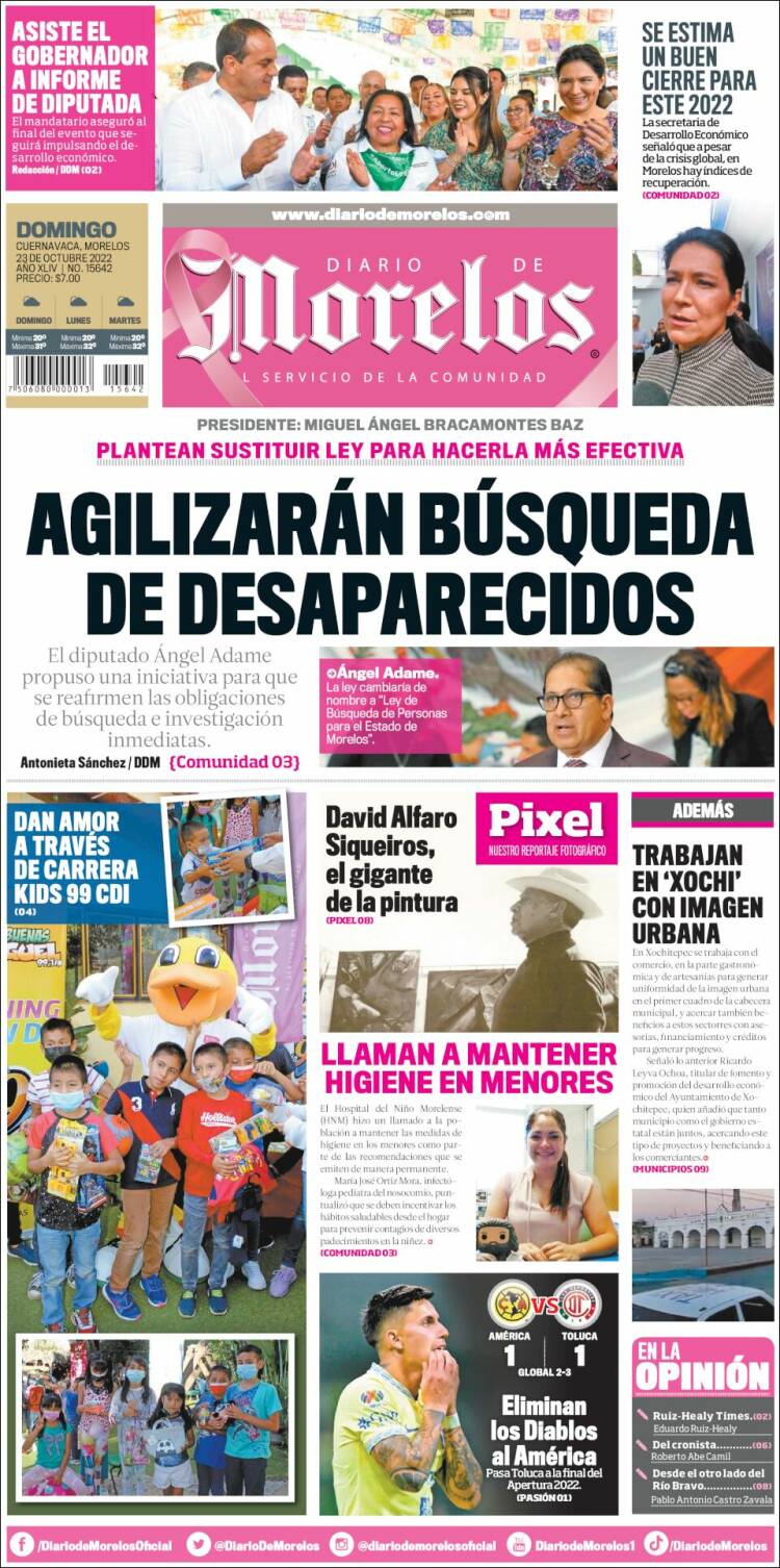 Portada de Diario de Morelos (México)