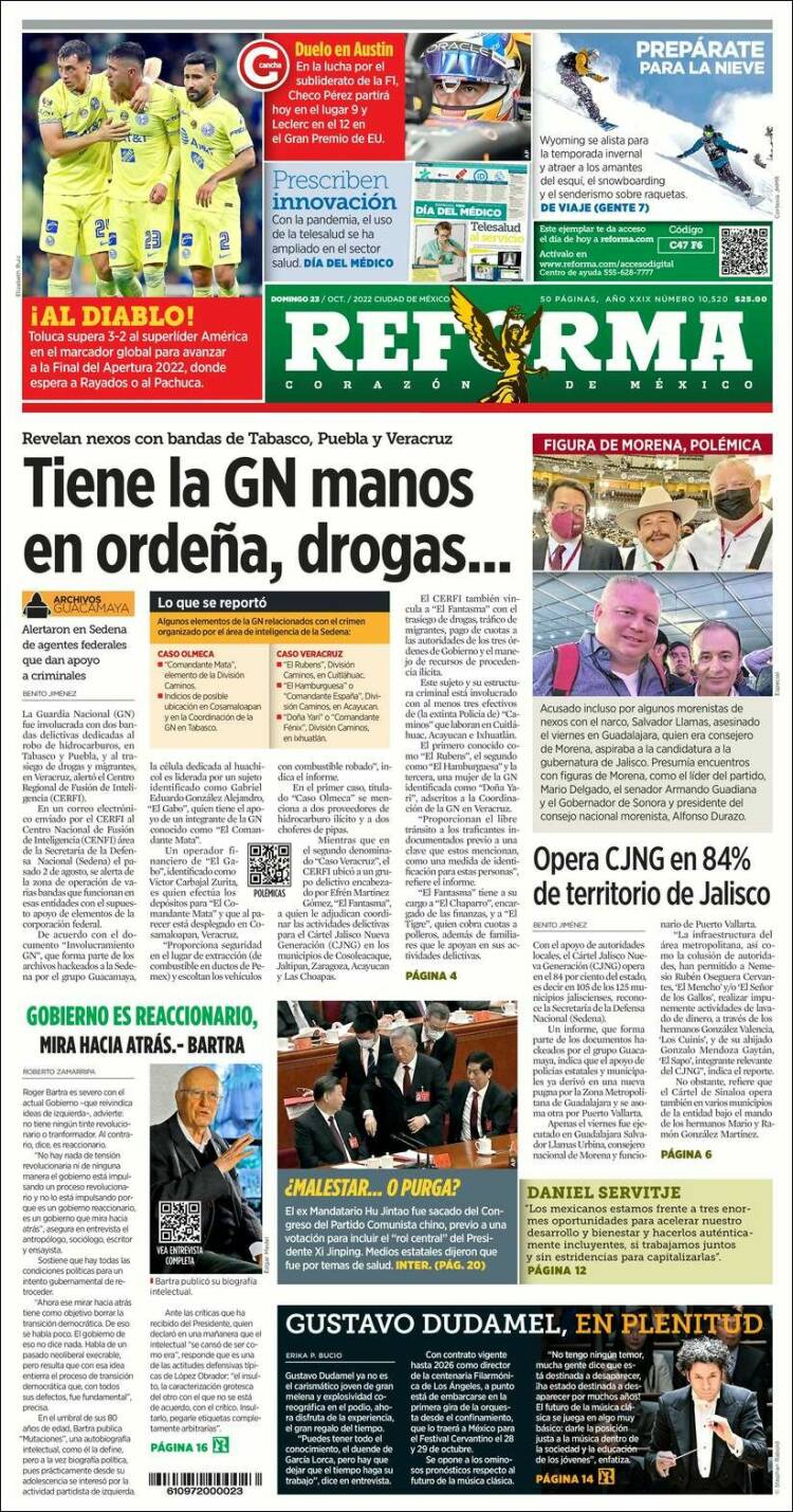 Portada de Reforma (México)