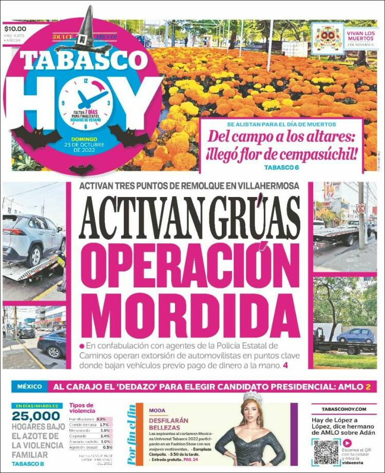 Portada de Tabasco Hoy (México)