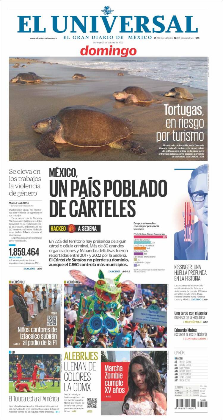 Portada de El Universal (México)