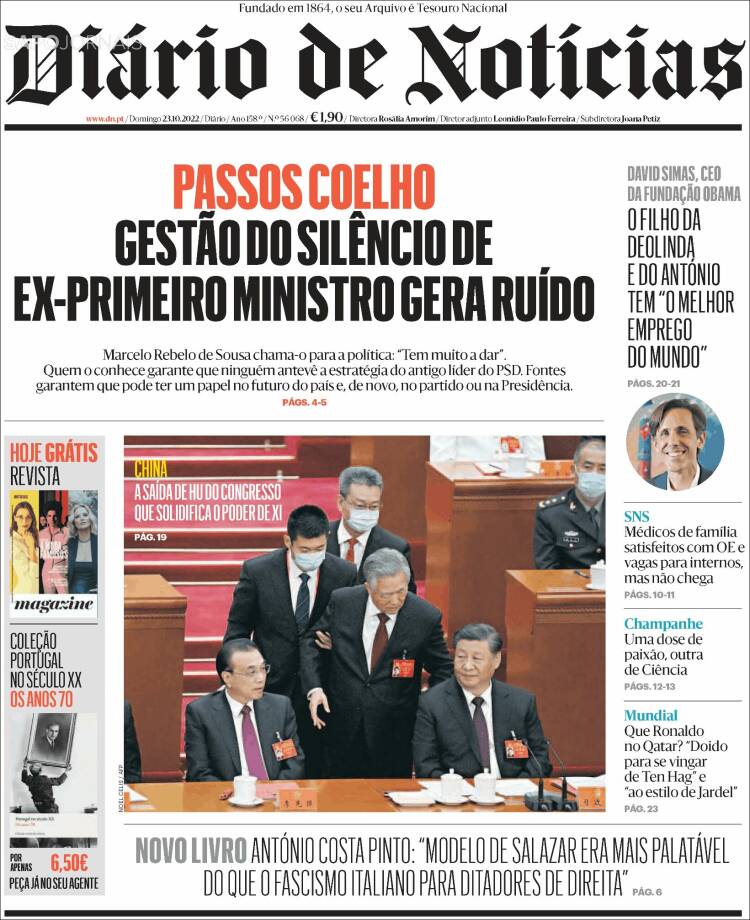 Portada de Diário de Noticias (Portugal)