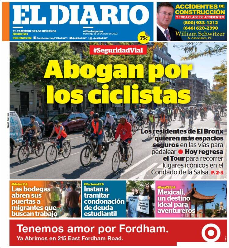 Portada de El Diario NY (USA)