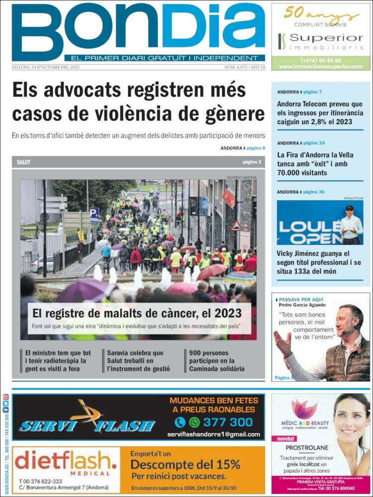 Portada de Diari Bondia (Andorra)