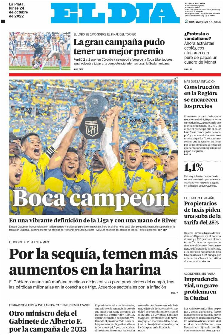 Portada de El Día de la Plata (Argentina)