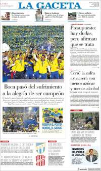 Portada de La Gaceta (Argentina)