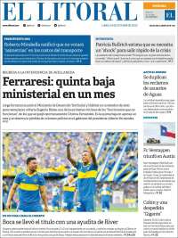 Portada de Diario El Litoral (Argentina)