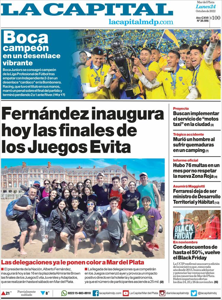 Portada de Diario La Capital - Mar del Plata (Argentina)