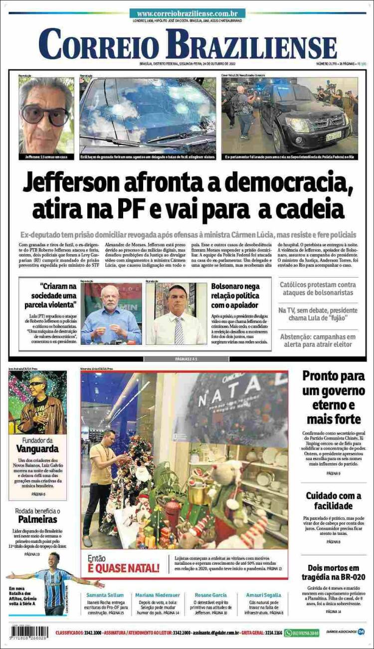 Portada de Correio Braziliense (Brasil)