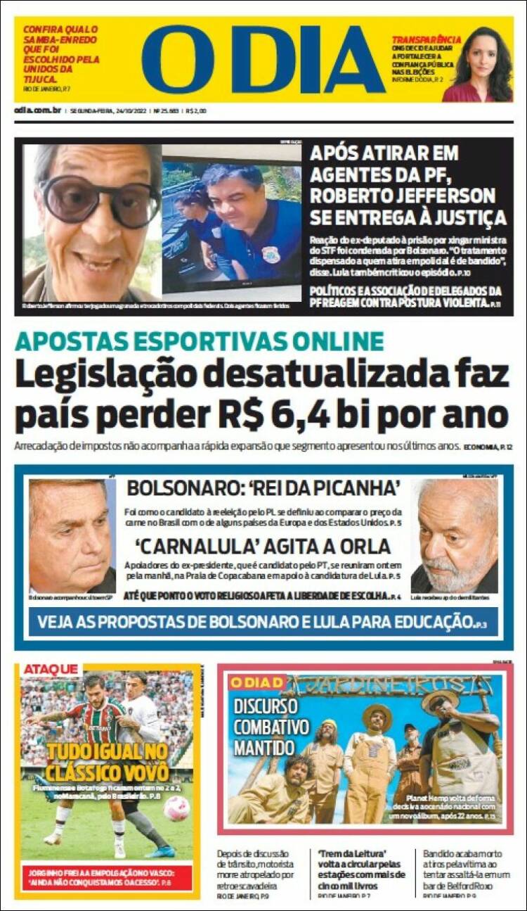 Portada de O Dia (Brasil)
