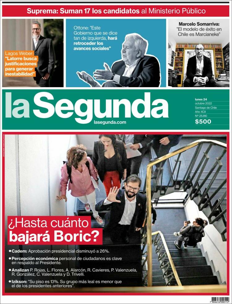 Portada de La Segunda (Chile)