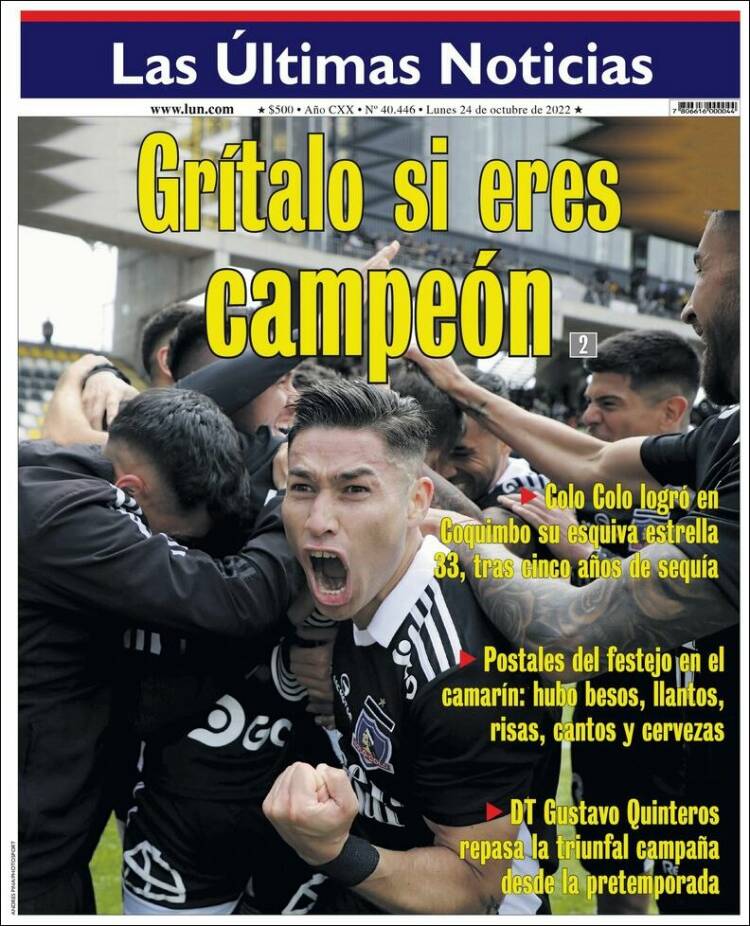 Portada de Las Últimas Noticias (Chile)