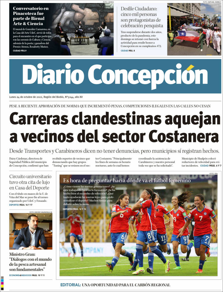 Portada de Diario de Concepción (Chile)