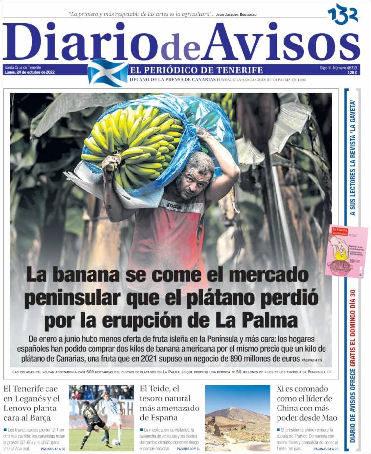 Portada de Diarios de Avisos (Spain)