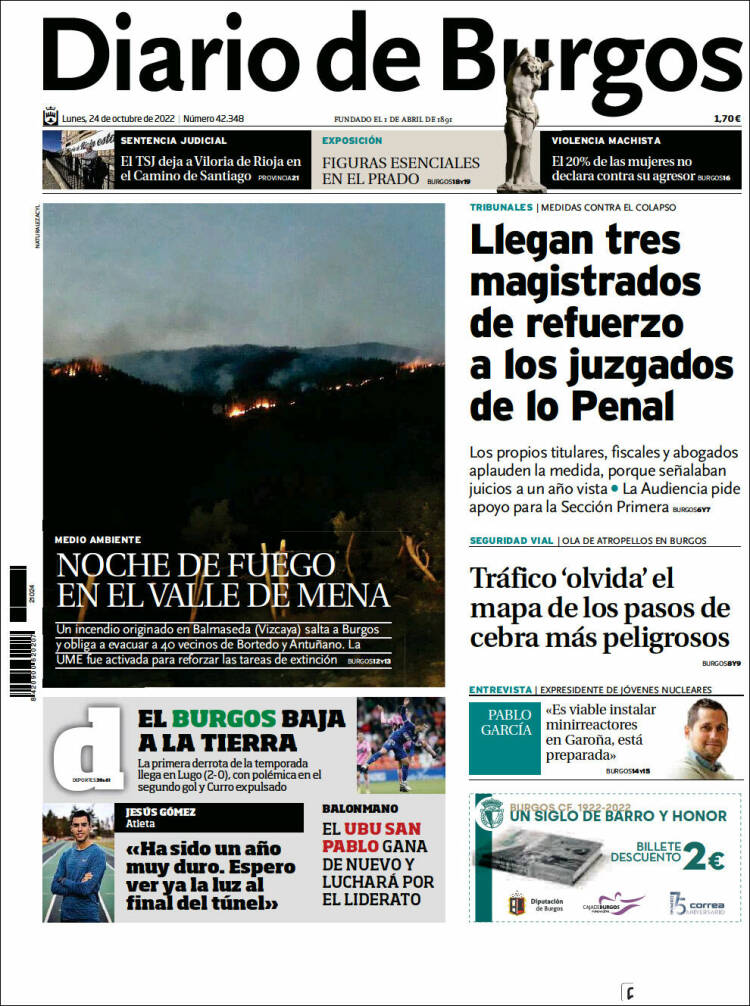 Portada de Diario de Burgos (Spain)