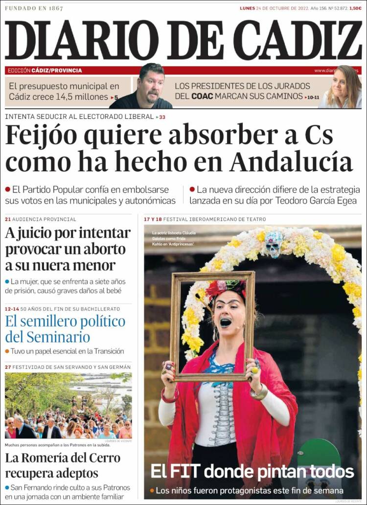 Portada de Diario de Cádiz (Spain)