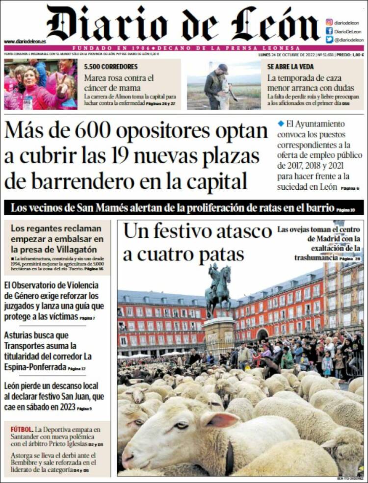 Portada de Diario de León (Spain)