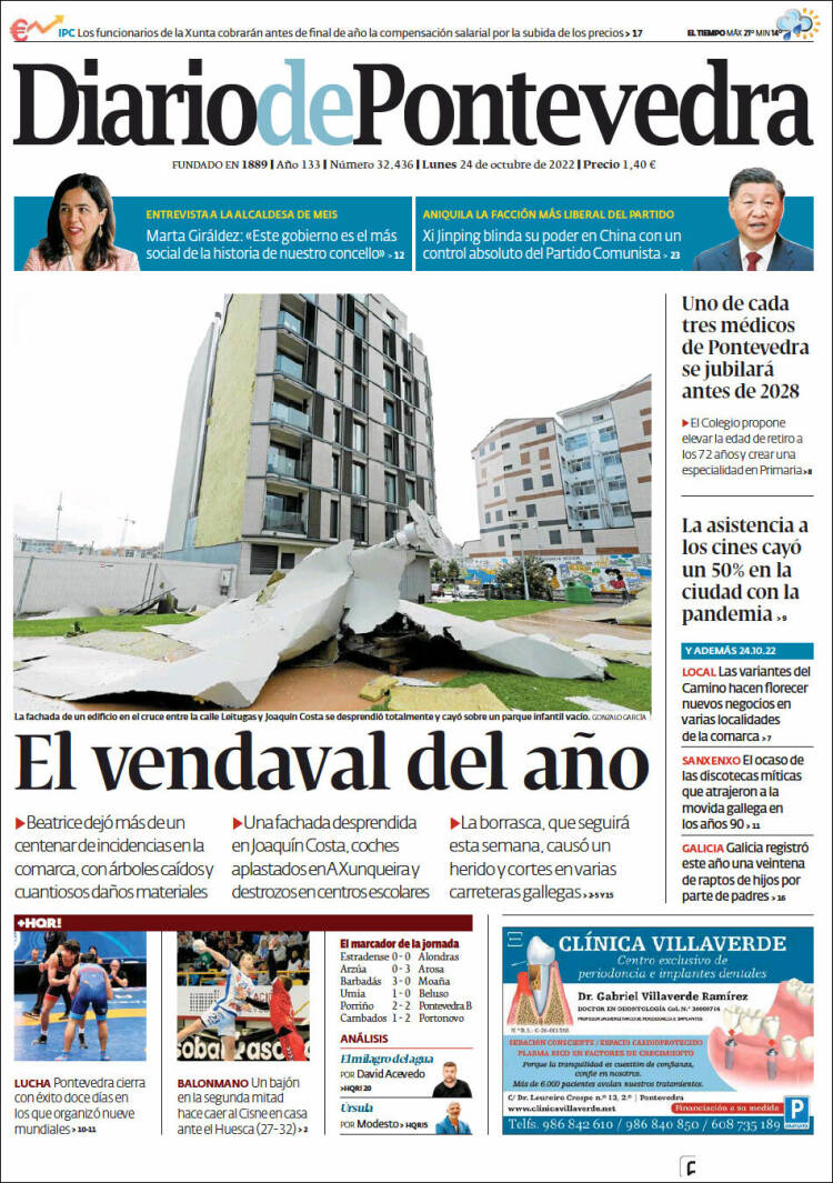 Portada de Diario de Pontevedra (Spain)