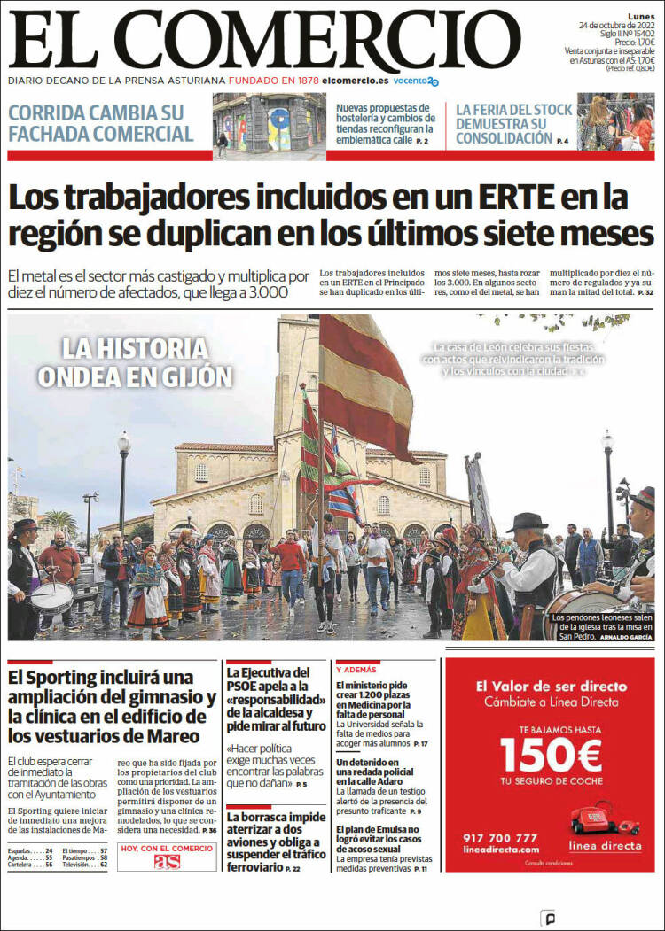 Portada de El Comercio - Gijón (Spain)