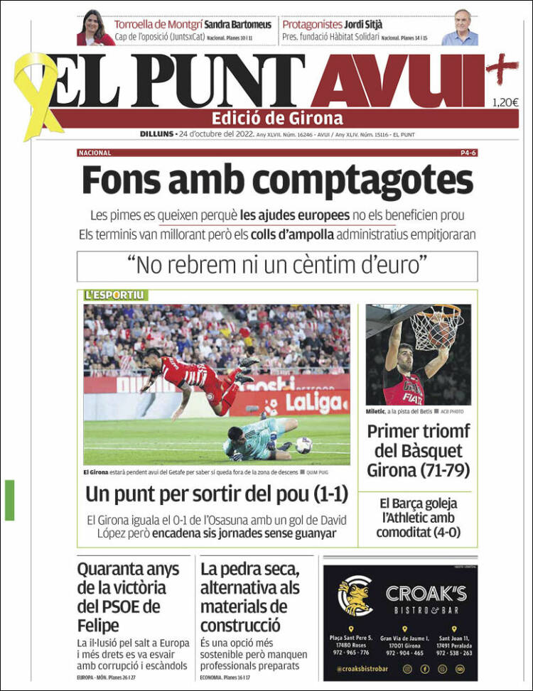 Portada de El Punt Avui - Girona (Spain)