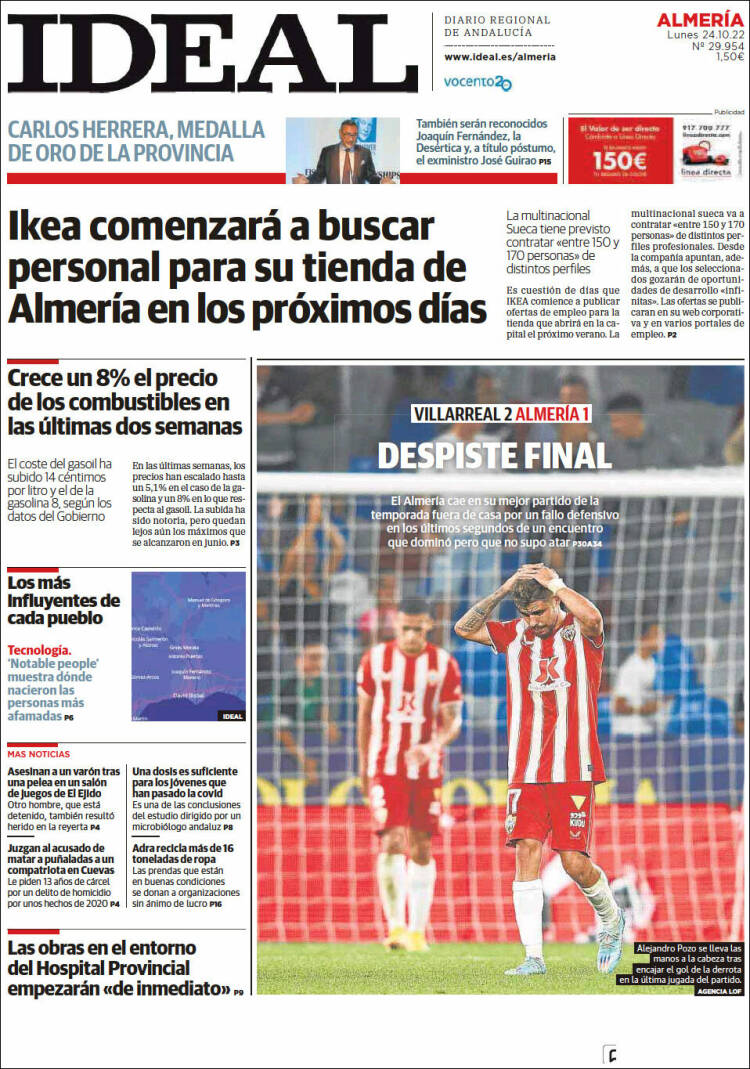 Portada de Ideal Almeria (Spain)