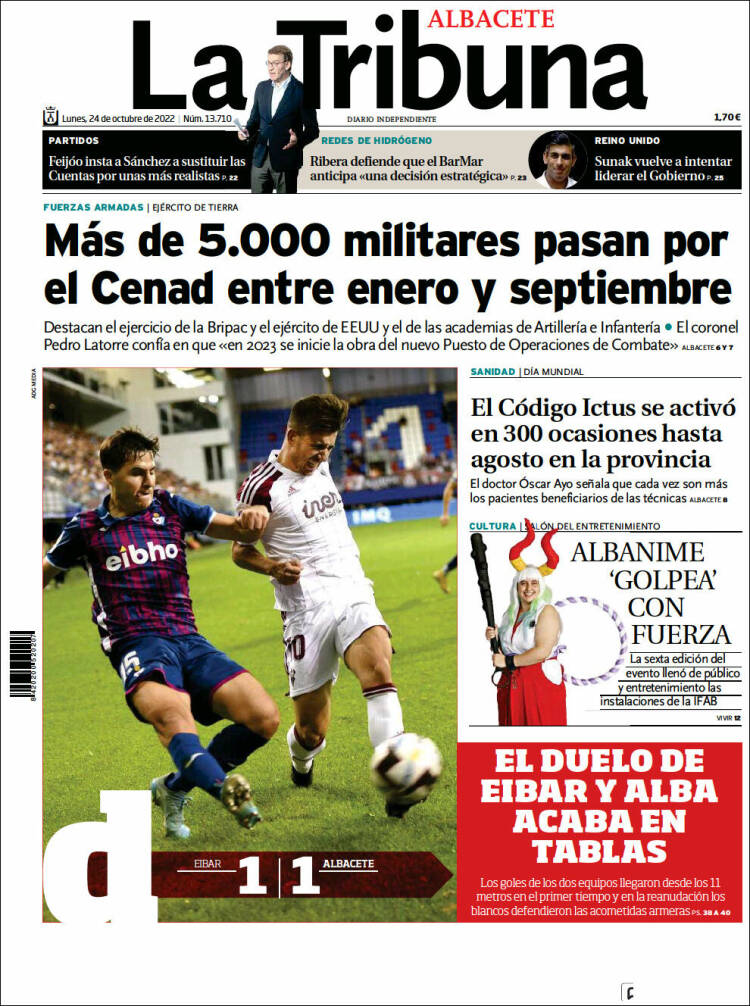 Portada de La Tribuna de Albacete (Spain)