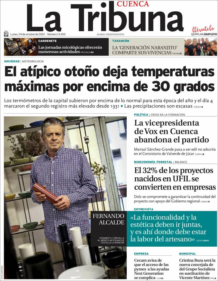 Portada de La Tribuna de Cuenca (Spain)