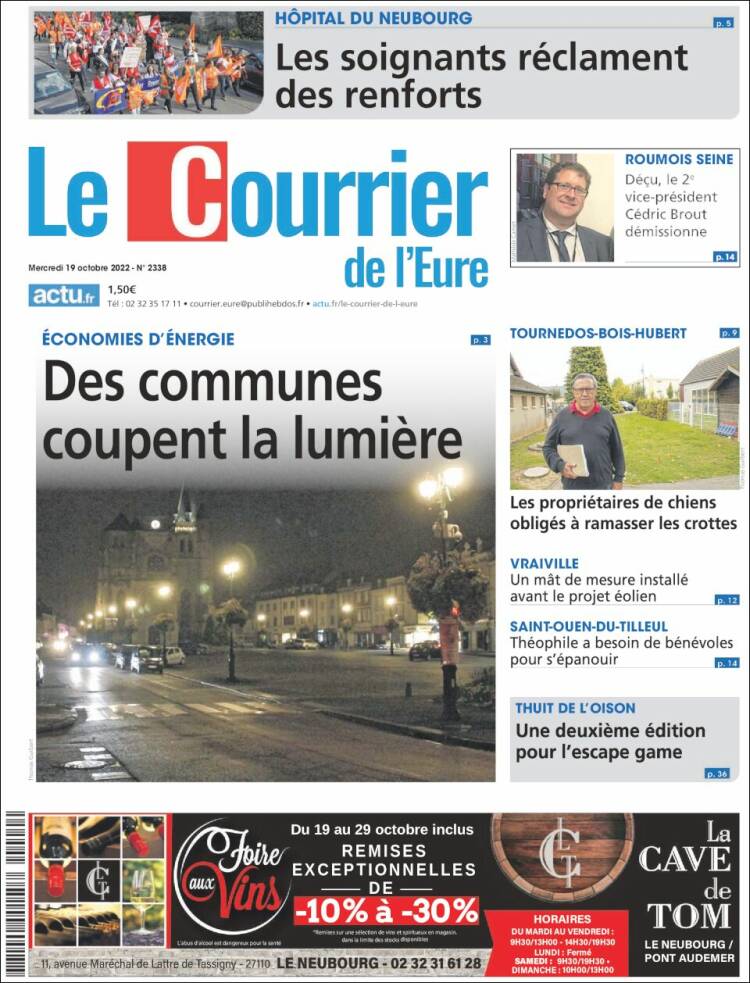 Portada de Le Courrier de l'Ouest (Francia)