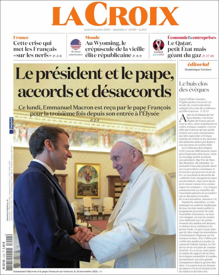 Portada de La Croix (Francia)