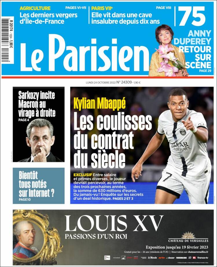 Portada de Le Parisien (Francia)