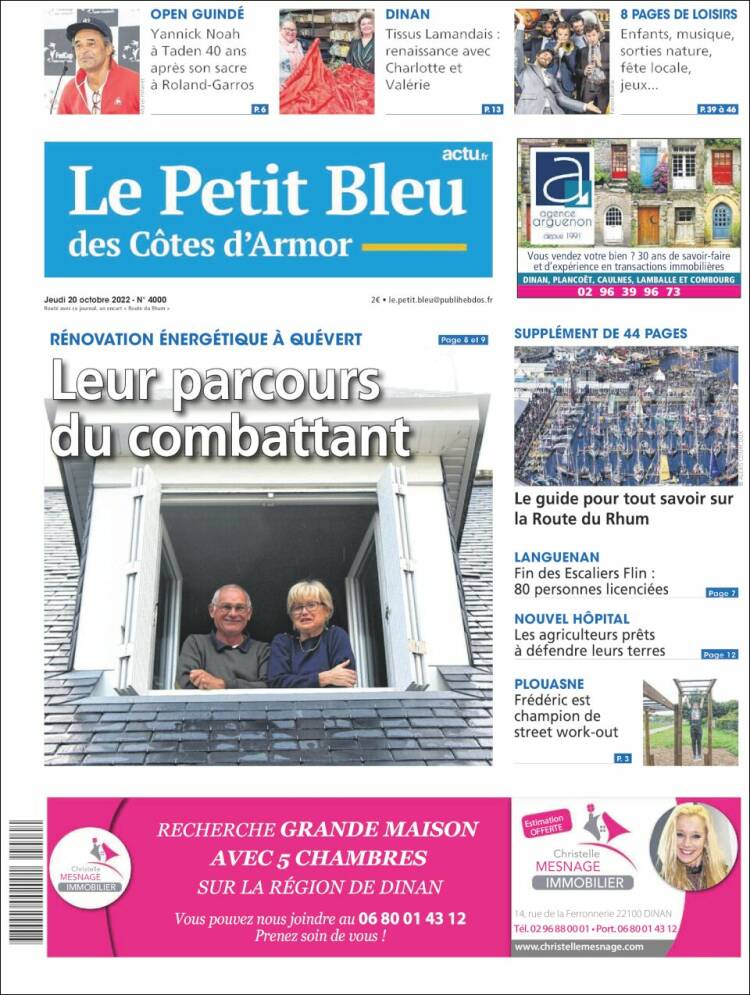 Portada de Le Petit Bleu (Francia)