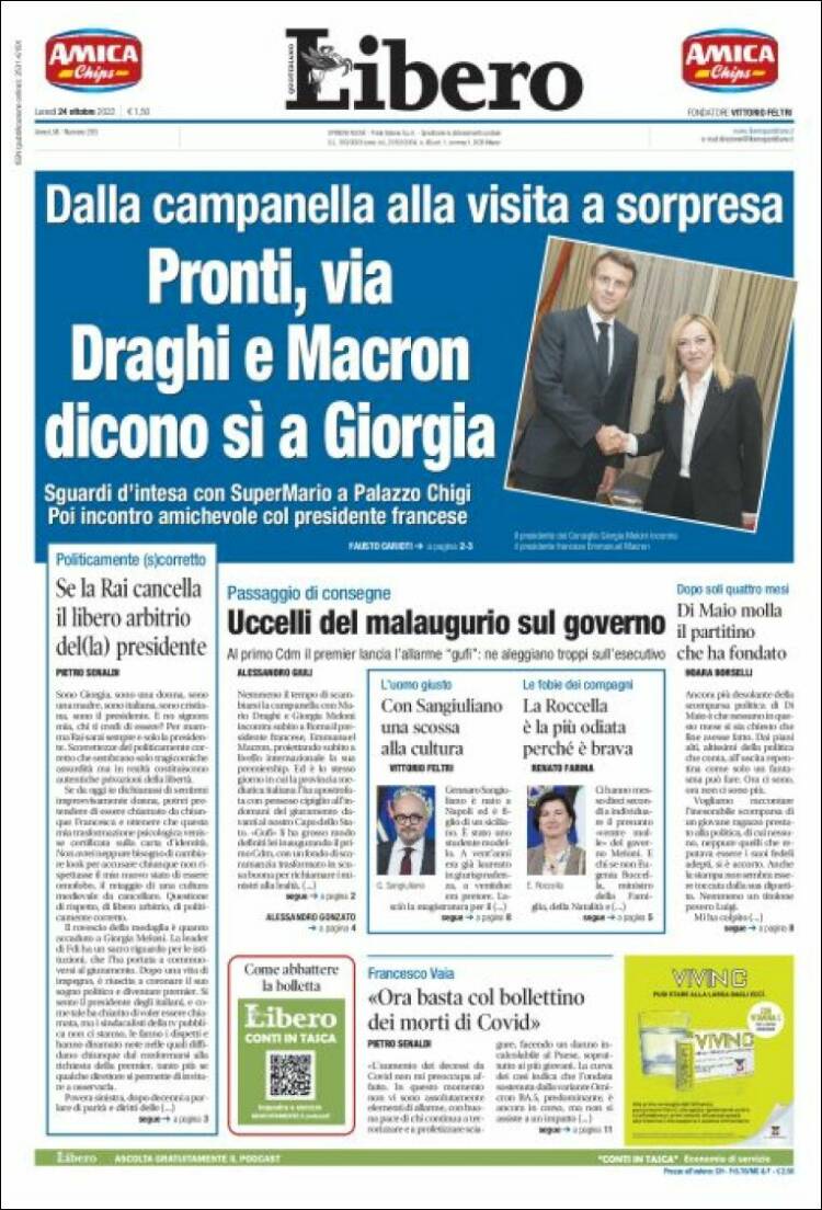 Portada de Libero (Italia)