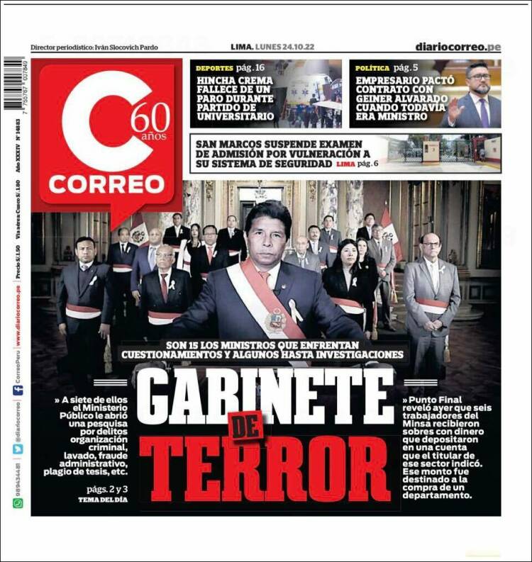 Portada de Diario Correo (Per&uacute;)