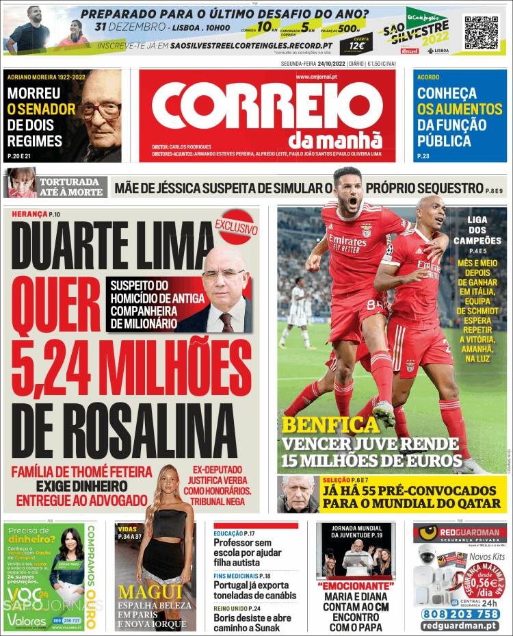 Portada de Correio da Manhã (Portugal)