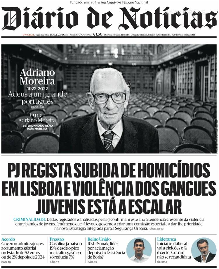 Portada de Diário de Noticias (Portugal)
