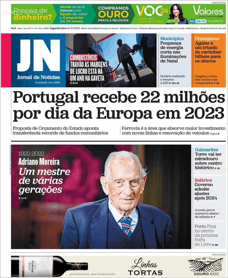 Portada de Jornal de Notícias (Portugal)