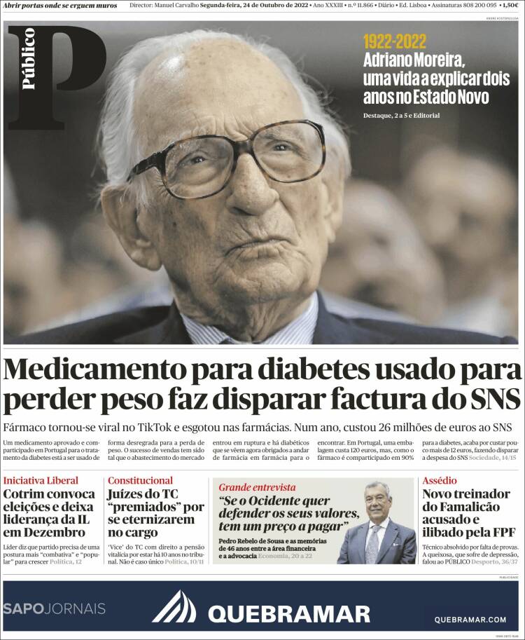 Portada de Público (Portugal)