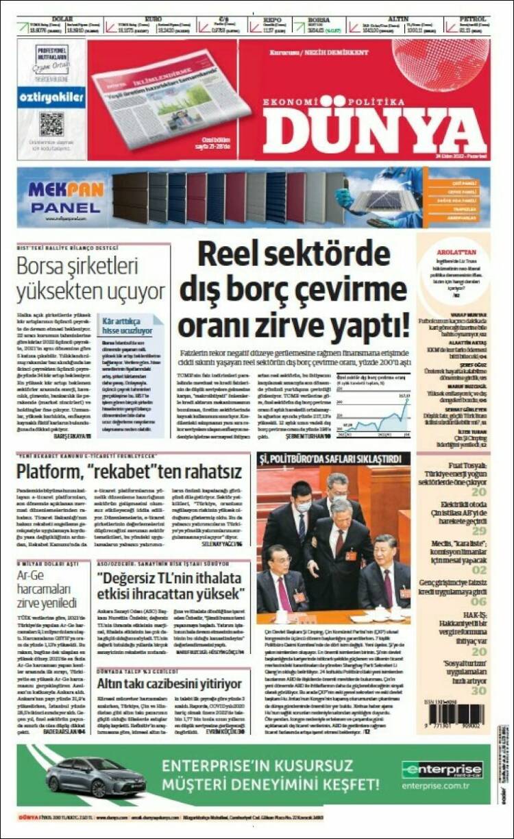 Portada de Dünya (Turqu&iacute;a)