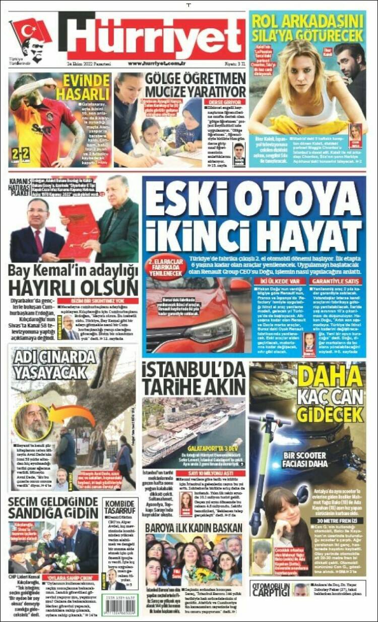 Portada de Hürriyet (Turqu&iacute;a)