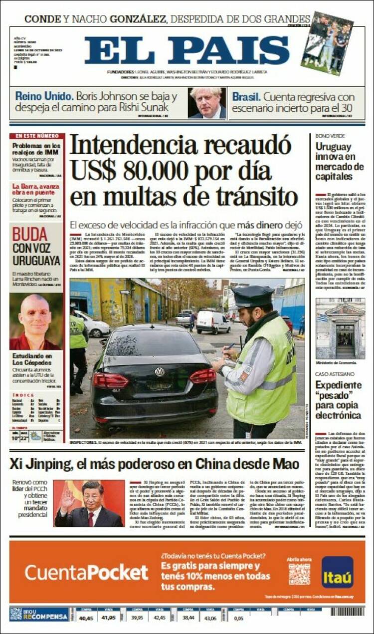 Portada de El País (Uruguay)