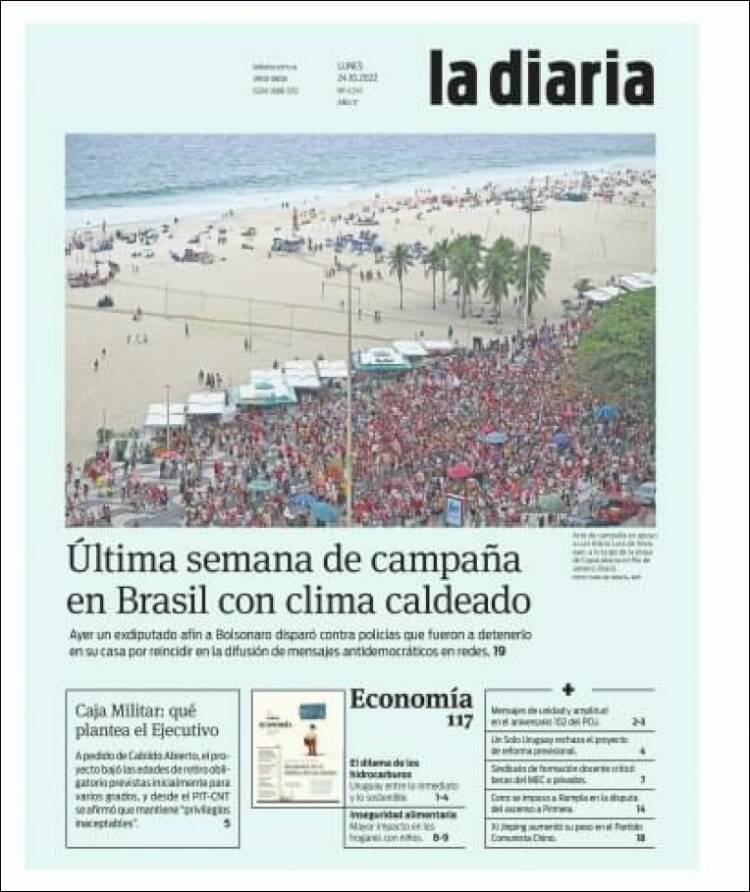 Portada de La Diaria (Uruguay)