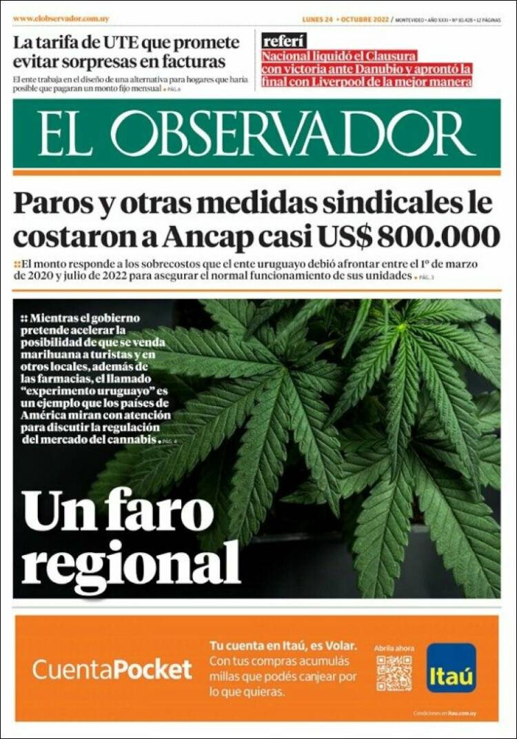 Portada de El Observador (Uruguay)