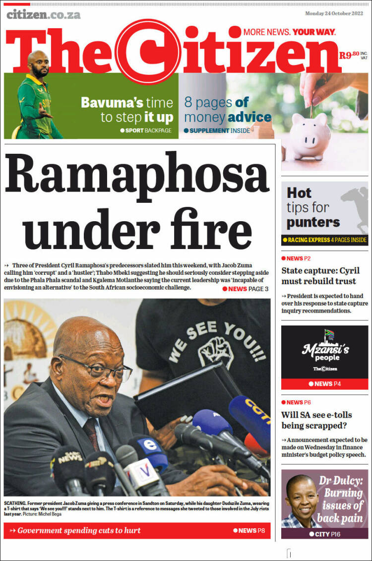 Portada de The Citizen (Sud&aacute;frica)