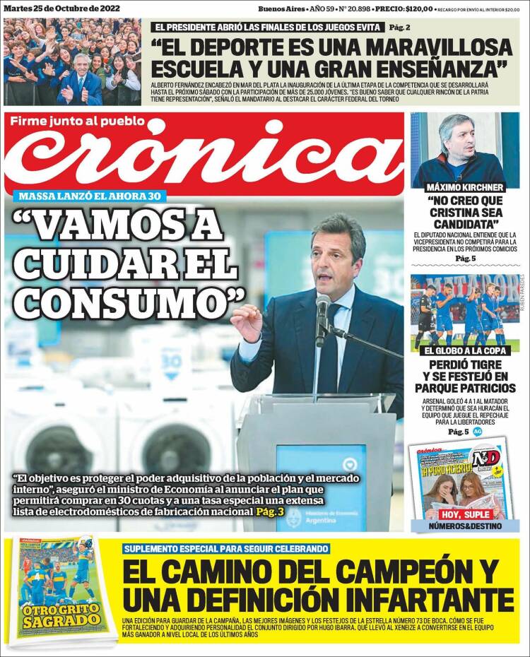 Portada de Crónica (Argentina)