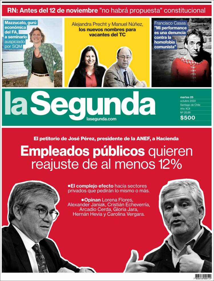 Portada de La Segunda (Chile)