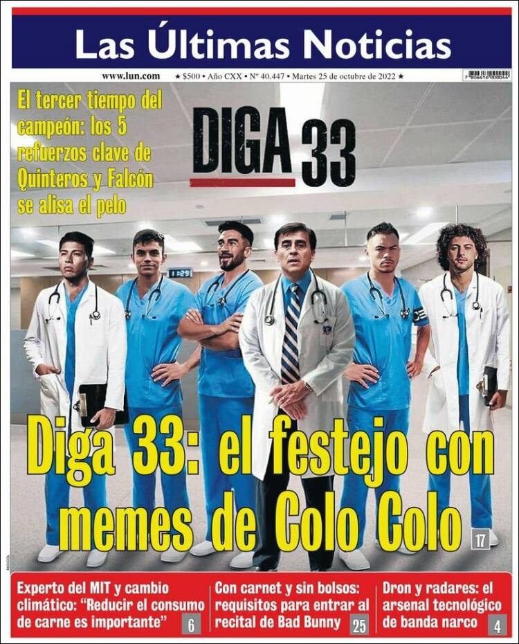 Portada de Las Últimas Noticias (Chile)