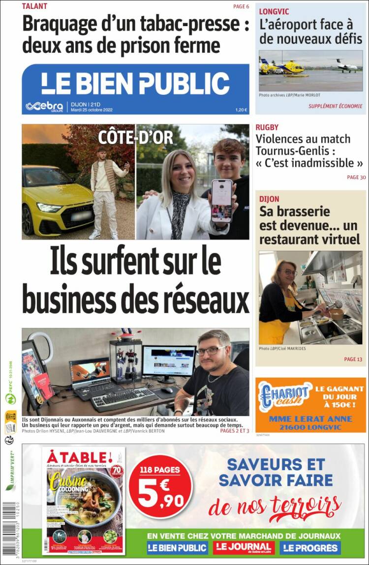 Portada de Le Bien Public (Francia)